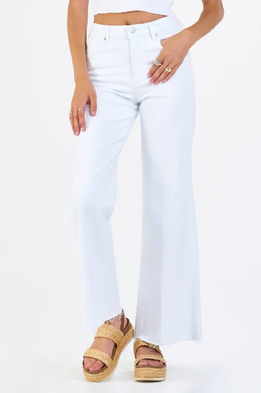 pants for awesome -Fiona Wide Leg Jeans In White