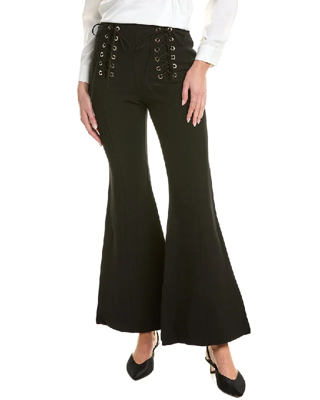 pants for fitted -Gracia Lace-Up High-Waist Pant