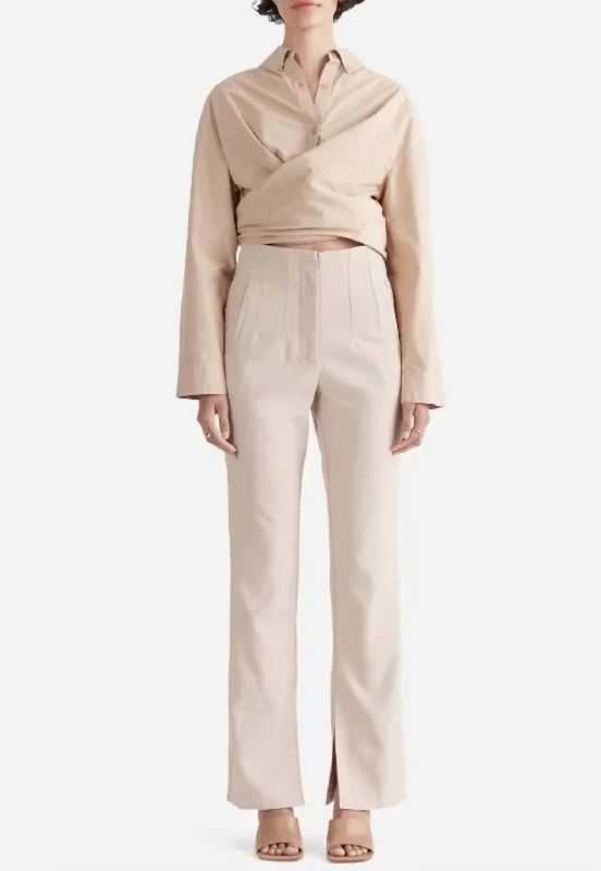 pants for loose -Halle Split Leg Pant In Cream