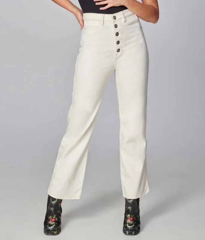 pants for casual -High Rise Loose Jeans In Ivory