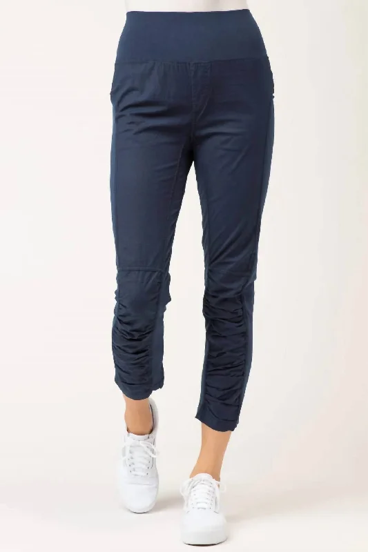 relaxed cargo pants casual -High Waist Jetter Pants In Navy