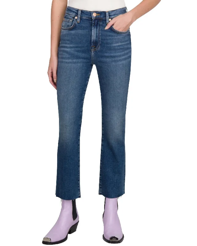 indigo pants deep -High Waist Slim Kick Jeans In Blueprint