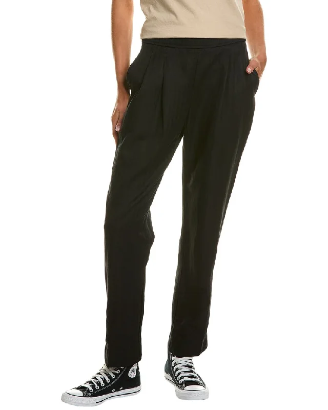 pants for slow -James Perse Double Pleat Linen-Blend Trouser