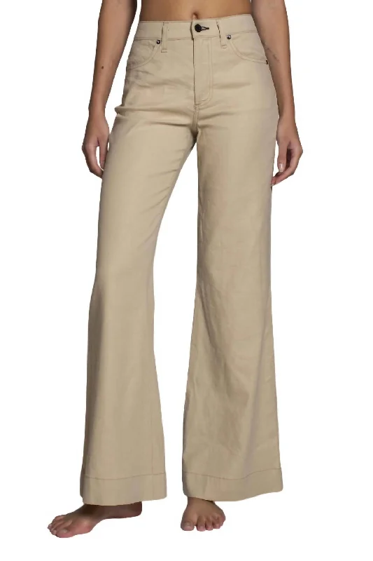 pants for heat -Juniper Wide Leg Jeans In Khaki