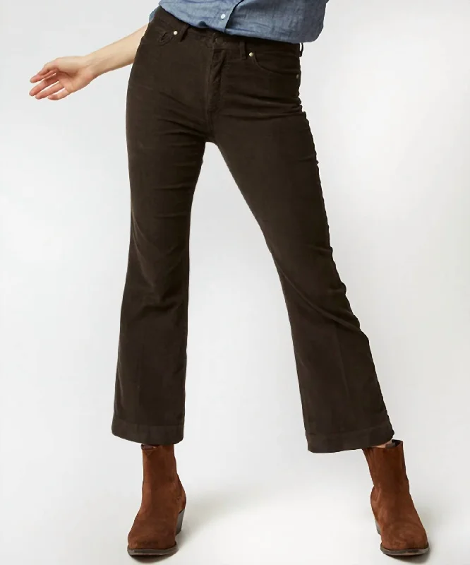 pants for outings -Kendall Flare 5-Pocket In Brown