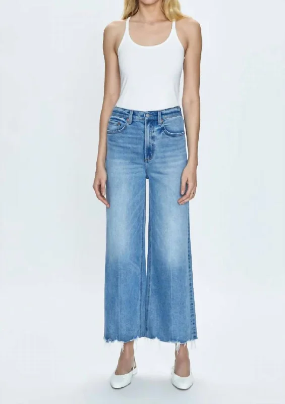 pants for evening -Lana High Rise Ultra Wide Leg Denim Jeans In Villa