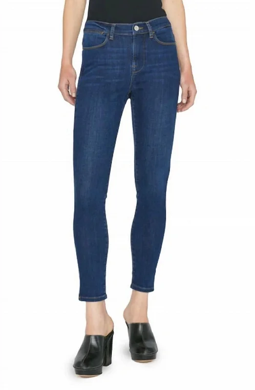 anti-pilling pants smooth -Le High Skinny Slit Hem In Blue