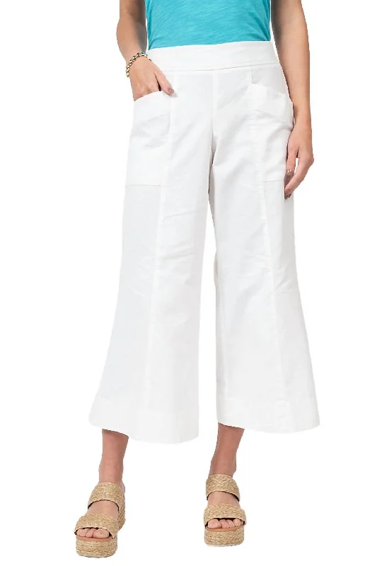 pants for forests -Linen Slouch Pocket Pant In White