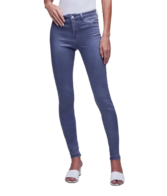 pants for unity -Marguerite Coated Skinny Jean In Gris Coated