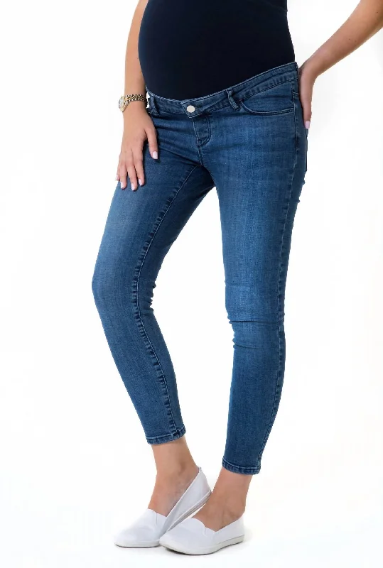 pants for interviews -Maternity Skinny Jeans In Classic Blue