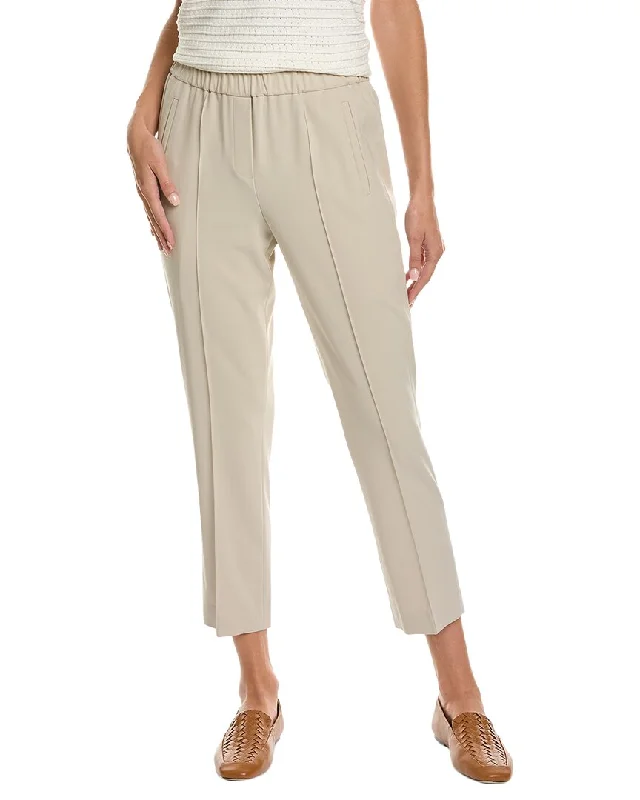 khaki pants neutral -Michael Kors Serge Elastic Wool Pull-On Pant