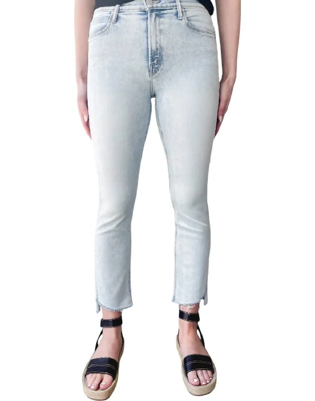 pants with belts -Mid Rise Dazzler Ankle Step Jeans In Glamour Shot