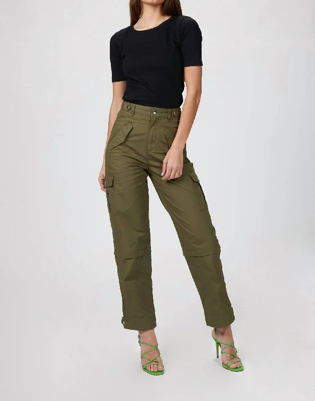 lounge pants cozy -Military Trousers In Army Green