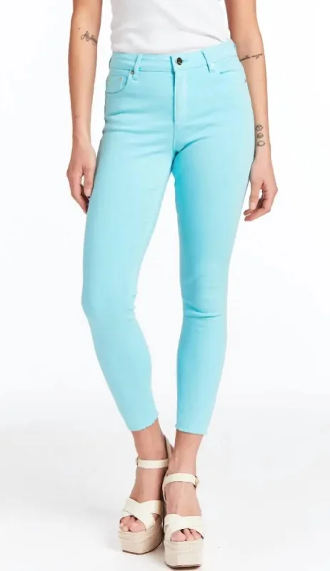 polka dot pants playful -Mona High Waist Skinny Crop Jean In Angle Blue