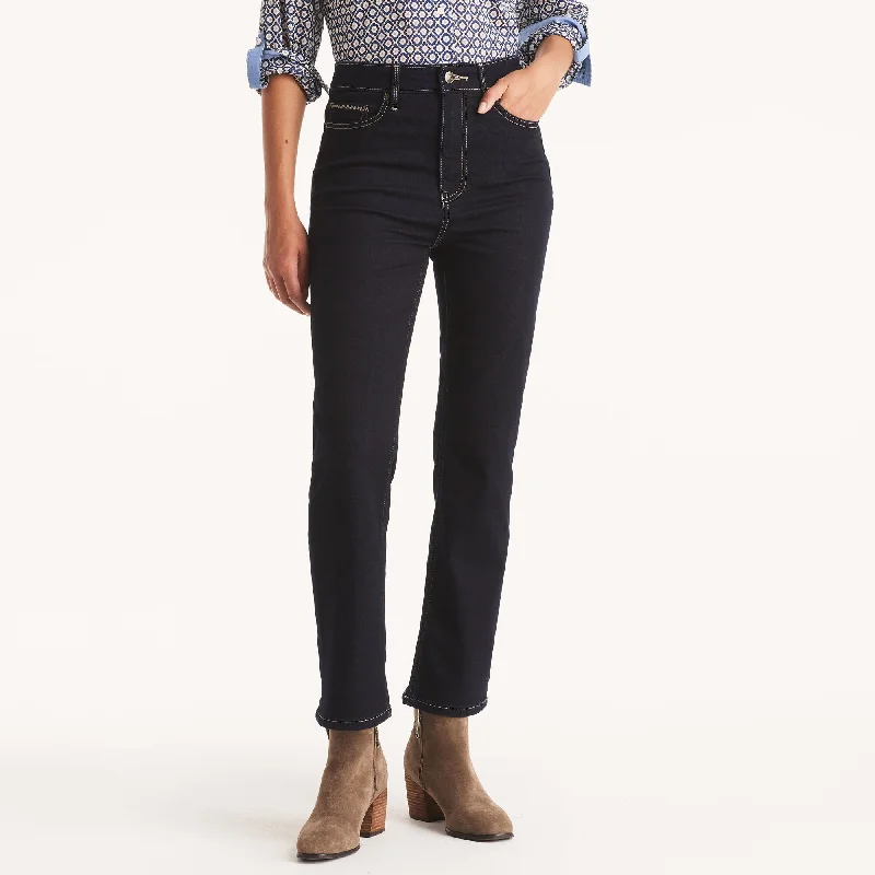 pleated pants polished -Nautica Womens High-Rise Straight Denim