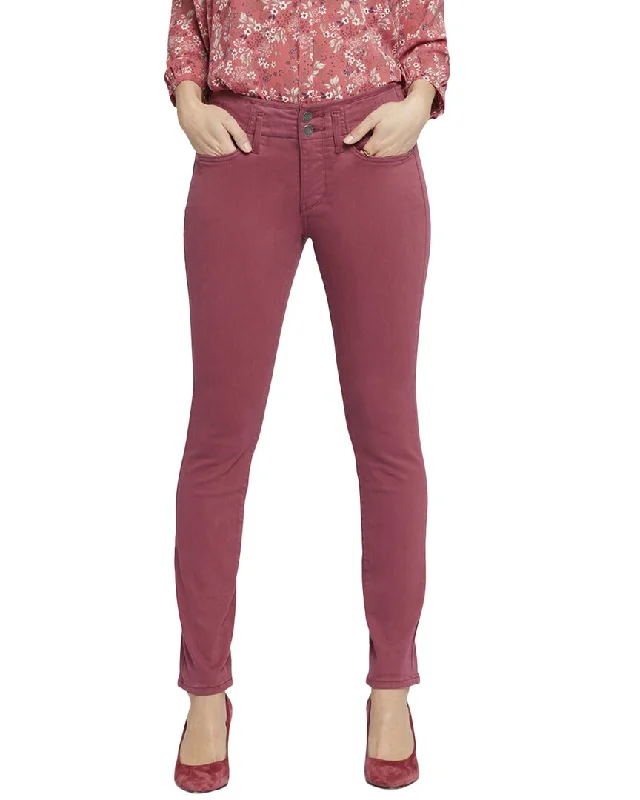 geometric pants modern -NYDJ Ami Cranberry Pie Skinny Leg Jean