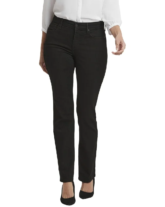 coral pants fresh -NYDJ Marilyn Black Straight Jean