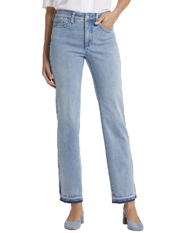 zippered pocket pants secure -NYDJ Petite Marilyn Big Skies Straight Leg Jean