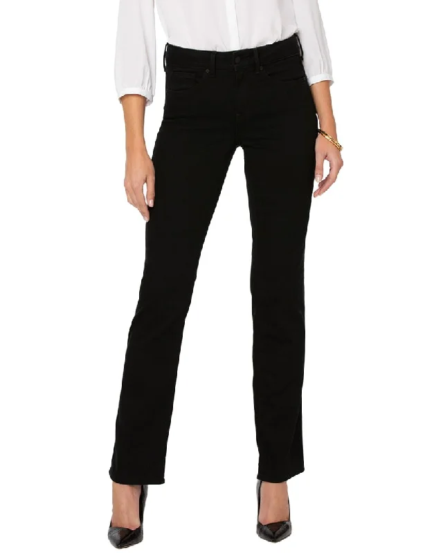 striped pants sharp -NYDJ Petite Marilyn Black Straight Jean