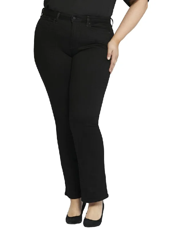 travel pants comfy -NYDJ Plus Barbara Black Bootcut Jean