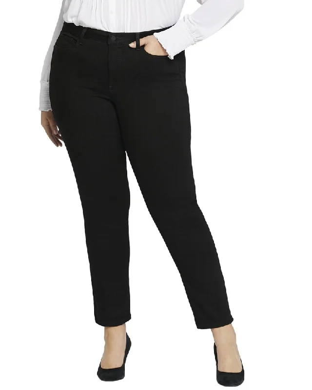 pants for heavyweight -NYDJ Plus Sheri Black Slim Jean