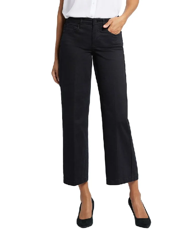 stonewashed pants cool -NYDJ Teresa Black Wide Leg Jean