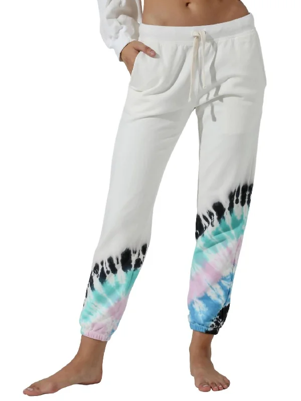 pants with fringe -Pacifica Beam Jogger In Beam (Cloud / Azul / Peony)