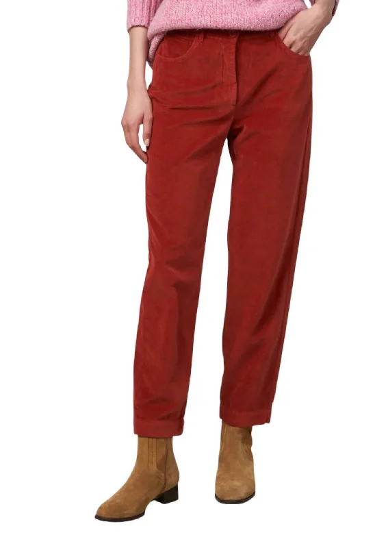 flare pants retro -Pepite Velvet Pants In Spice