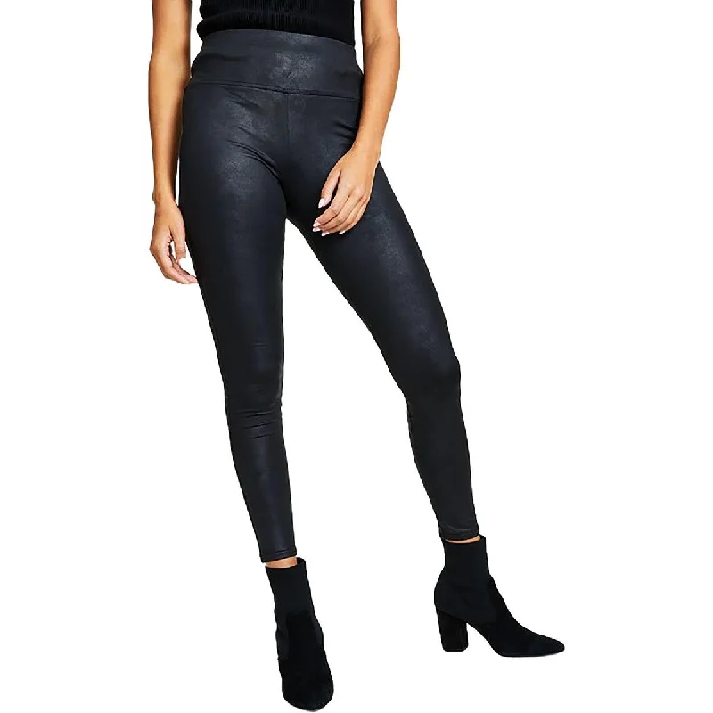 pants for inspiration -Petites Womens Coated High Waist Leggings