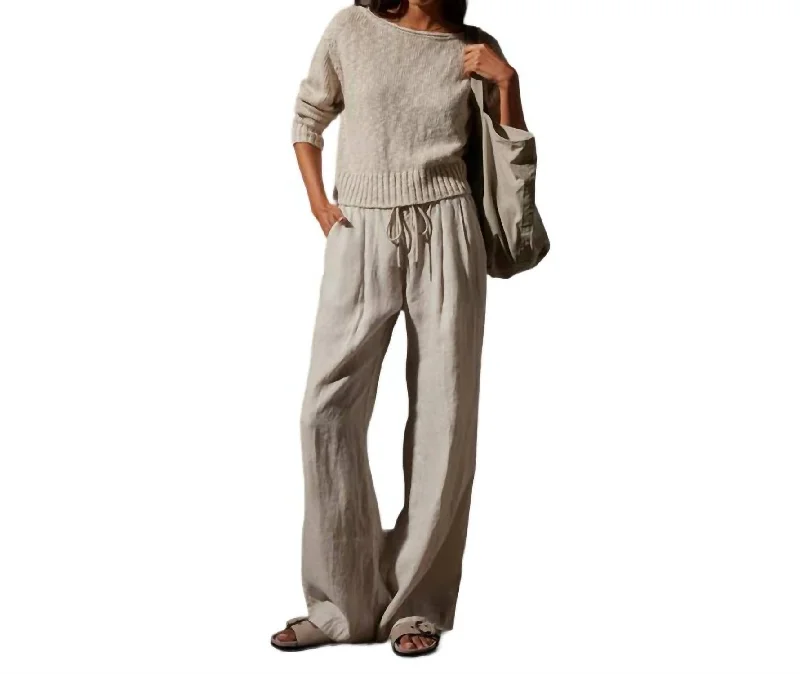 pastel pants soft -Relaxed Linen Pant In Salt Pigment