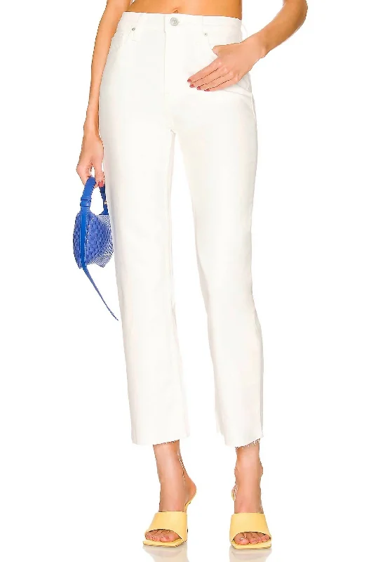 navy blue pants classic -Remi High Rise Ankle Jeans In White