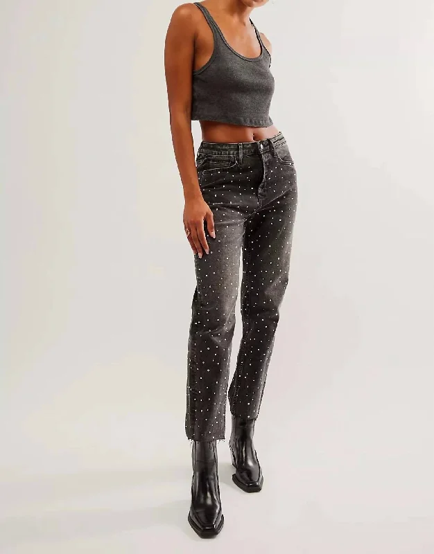 pants for galas -Rhinestone Jean In Black