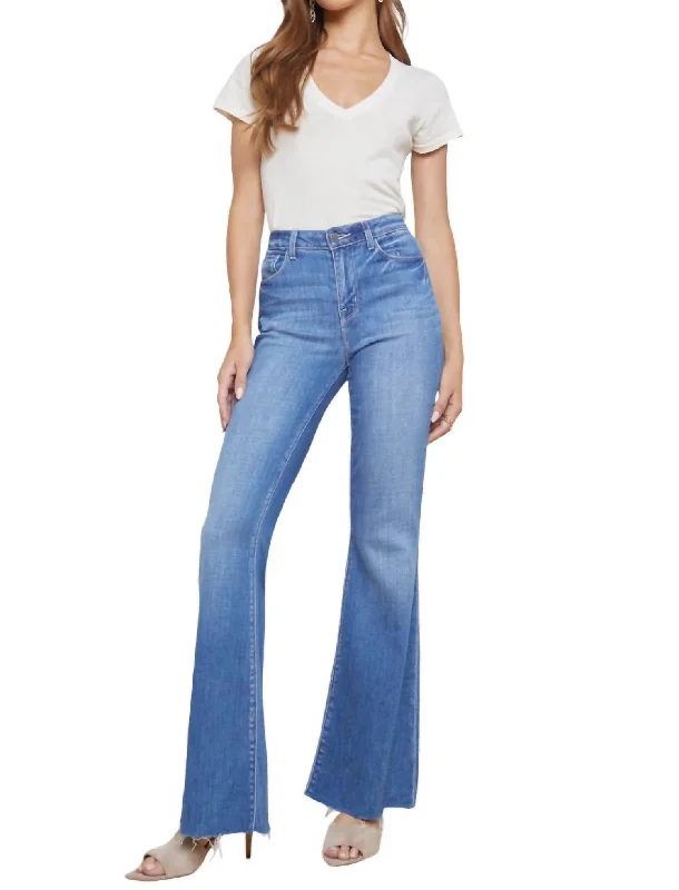 pants for free -Sera Sneaker Flare Jeans In Bordello