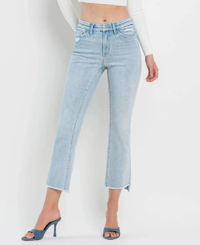 preppy pants clean -She's My Type Flare Jeans In Light Wash