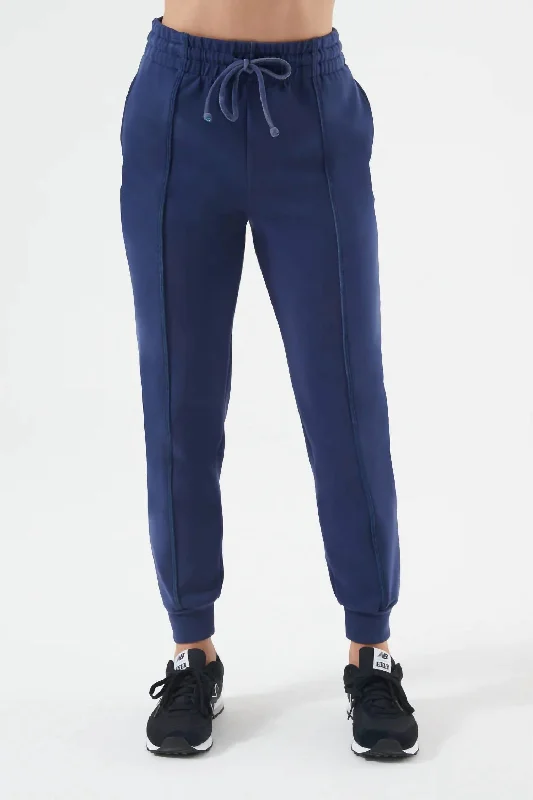 kids pants durable -Sleek Piper Jogger In Midnight Blue