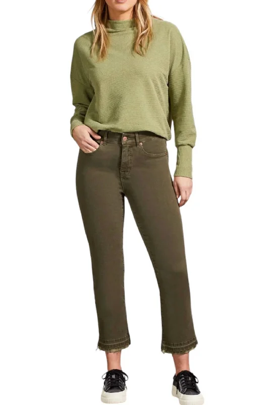 water-resistant pants outdoor -Sophia Curvy Micro Flare Jeans In Olive