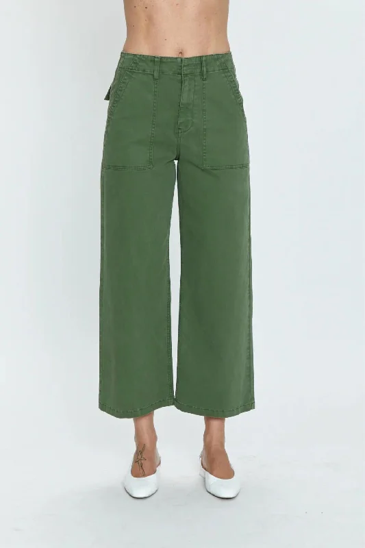 pants for smooth -Sophia Wide Leg Pants In Basil