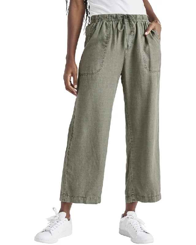 pants for peace -Splendid Angie Crop Linen-Blend Wide Leg Pant