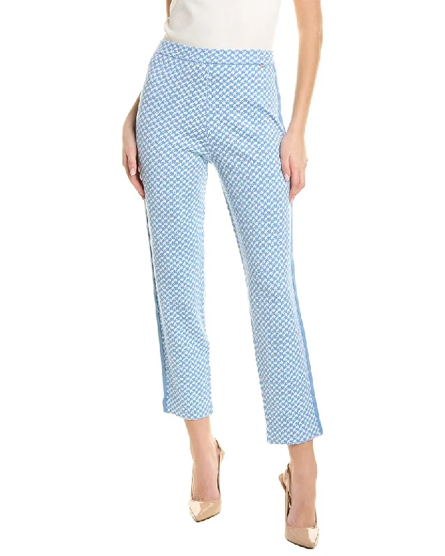 argyle pants preppy -St. John Jacquard Houndstooth Wool-Blend Pant