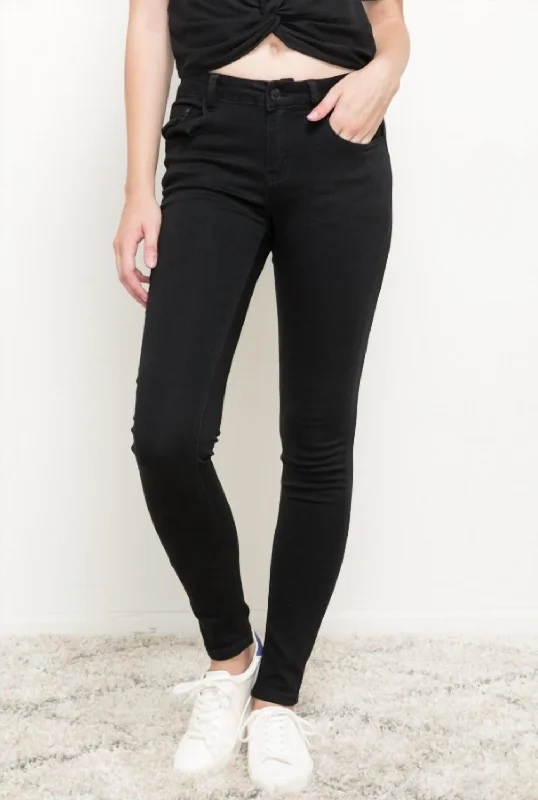 recycled pants earth-friendly -Stretchy Skinny Jeans In Black