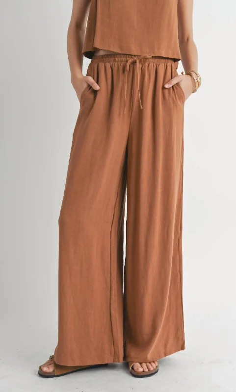 pants for escapes -Sugarloaf Linen Pants In Brown