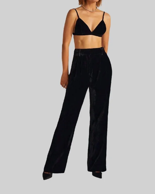 denim pants durable -Velvet Pant In Black