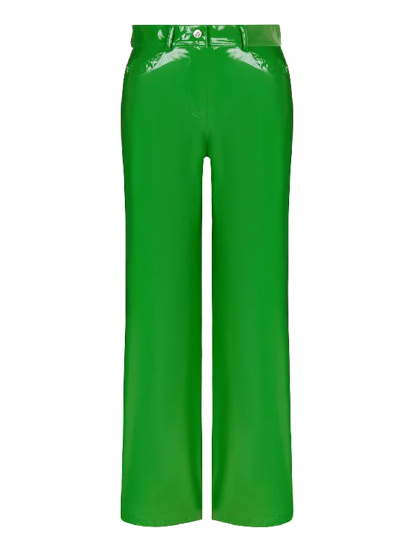 pants for fishing -Wide Leg Pleather Pants