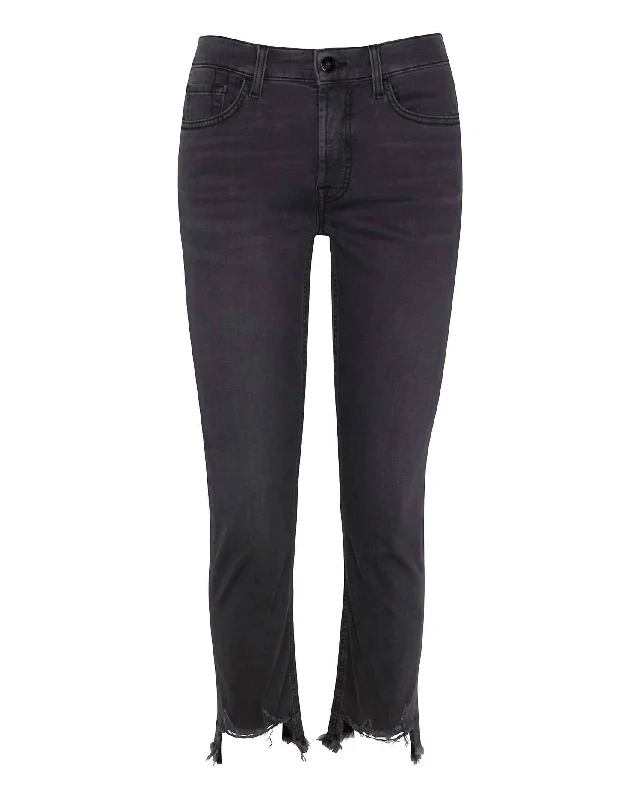 beige pants versatile -Women's Ankle Straight Jeans In Washed Black