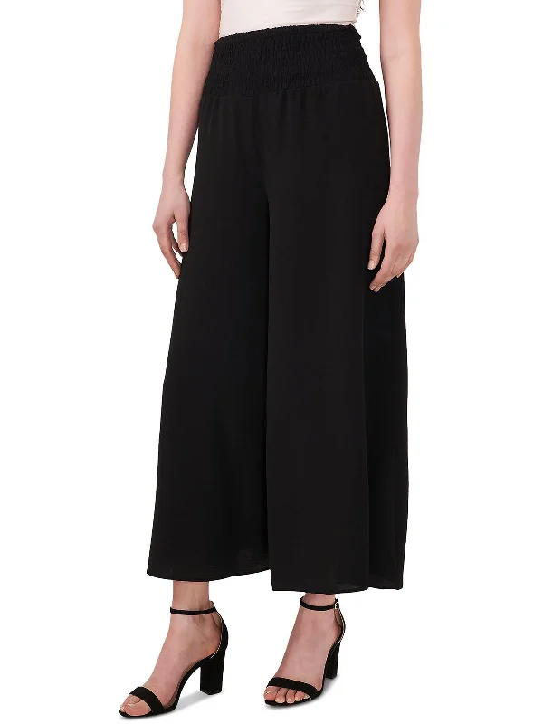 pants for beaches -Womens High Rise Wide Leg Ankle Pants