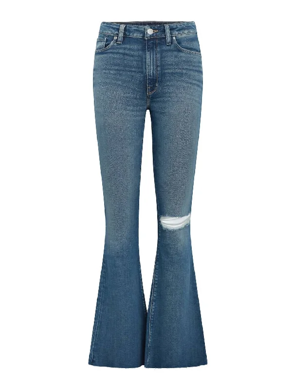 mustard pants trendy -Women's Holly Hr Flare Barefoot Jeans In Serene