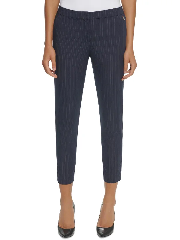 camouflage pants bold -Womens Pinstripe Stretch Ankle Pants