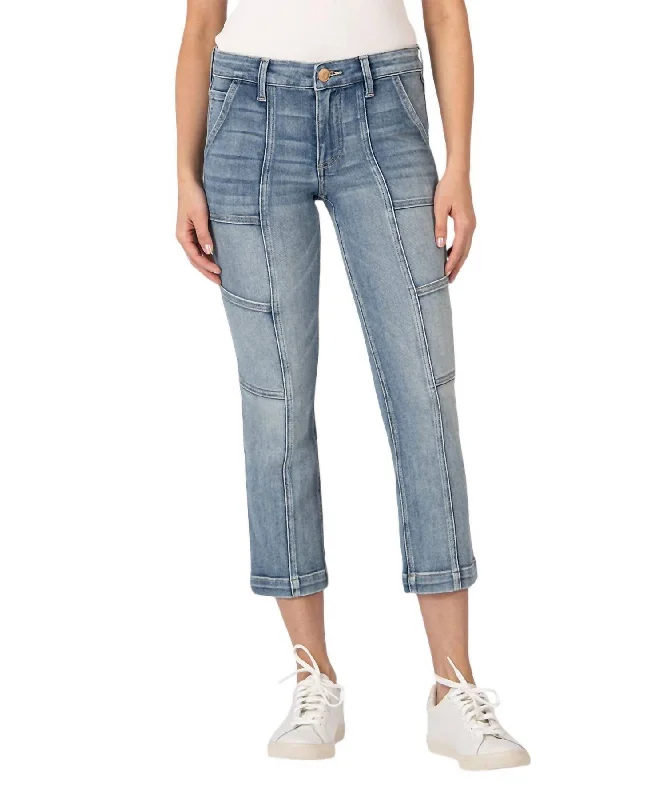 pants for inspiration -Women's Reese Mid Rise Crop Straight Leg In Light Indigo